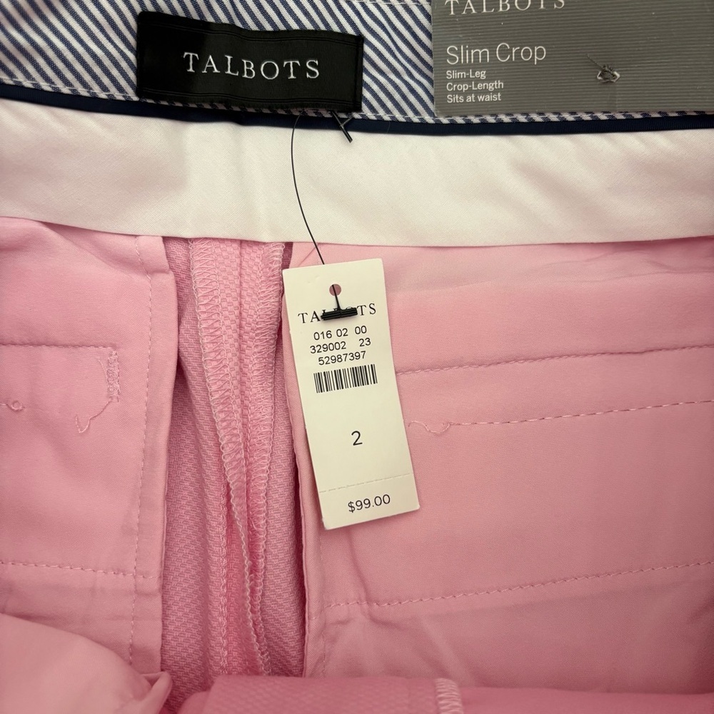 Talbots Pink Slim Crop Pants - Picture 5 of 5